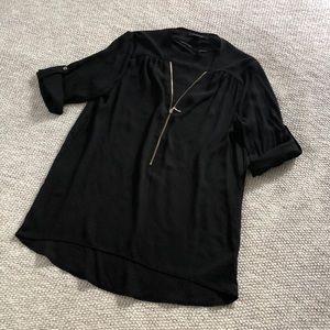 NWOT Atmosphere Black Zipper Top